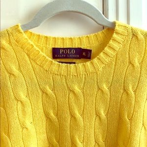 Polo Ralph Lauren Cashmere Yellow Sweater XL NWOT